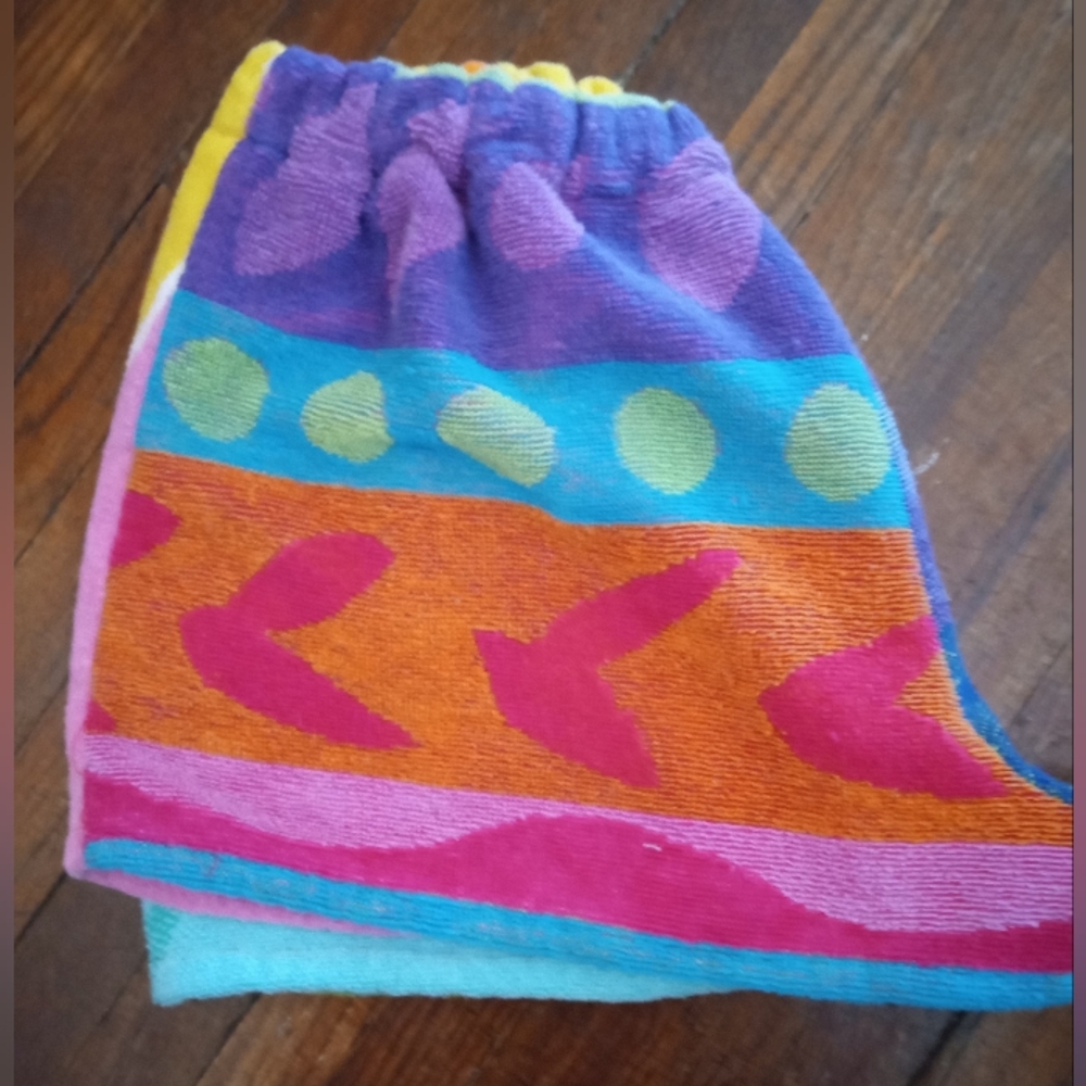 Upcycled Vintage Terry Towels Beach Shorts With Pocket Newly Made S/M